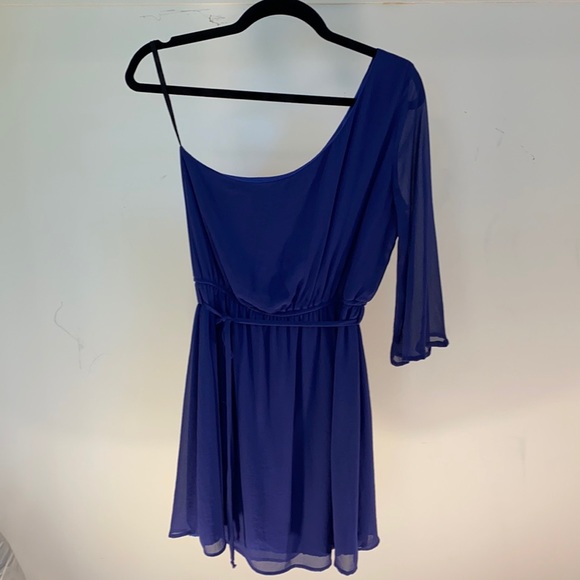 One Shoulder Deep Purple Dress - Picture 5 of 5